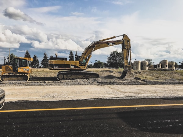 Excavator working on a construction site